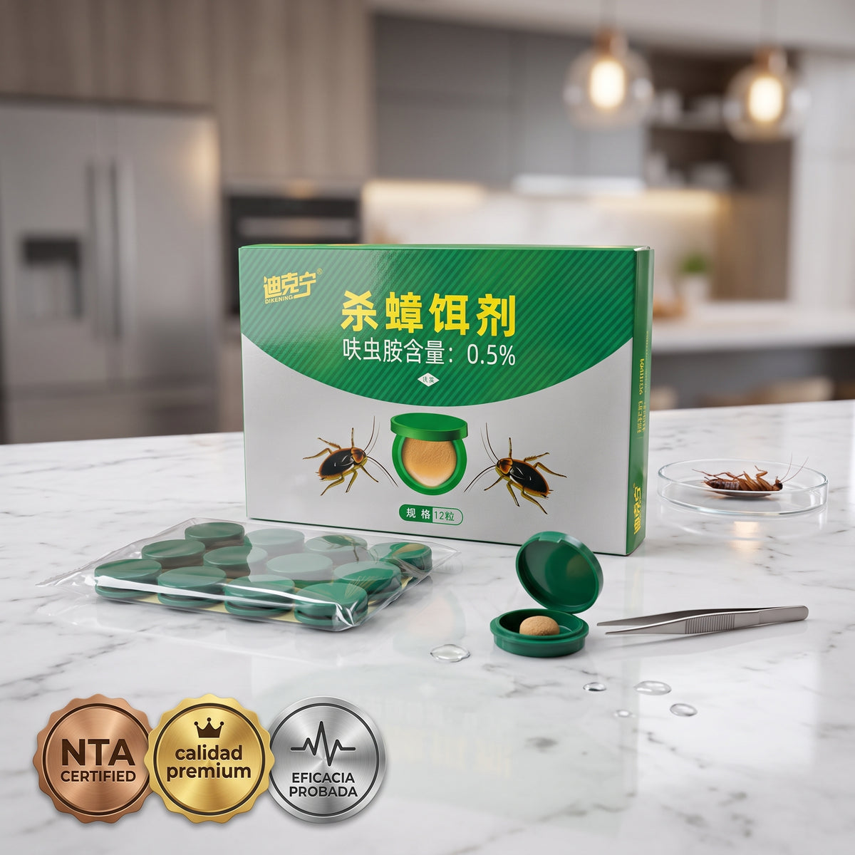 RoachBait® Cebo Mata Cucarachas (Caja 12 Cebos) | Aniquila la Plaga desde la Raíz