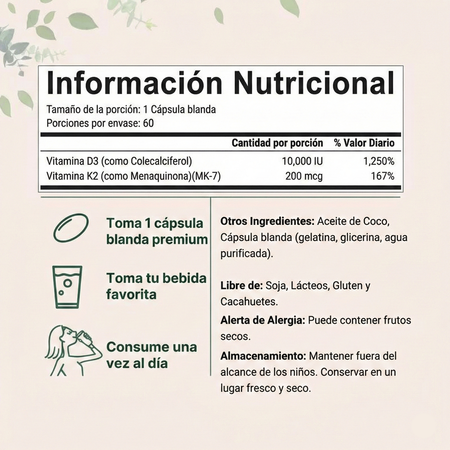 Microingredients® Vitamina D3+K2 (Suministro 3 meses) | Frena el Dolor y Regenera tus Huesos