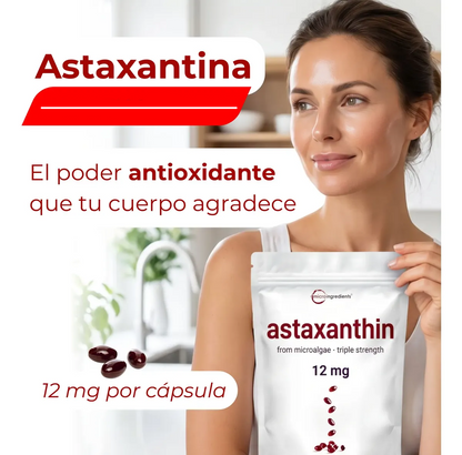 Microingredients® Astaxantina 12mg | Frena el Deterioro y Protege tus Órganos