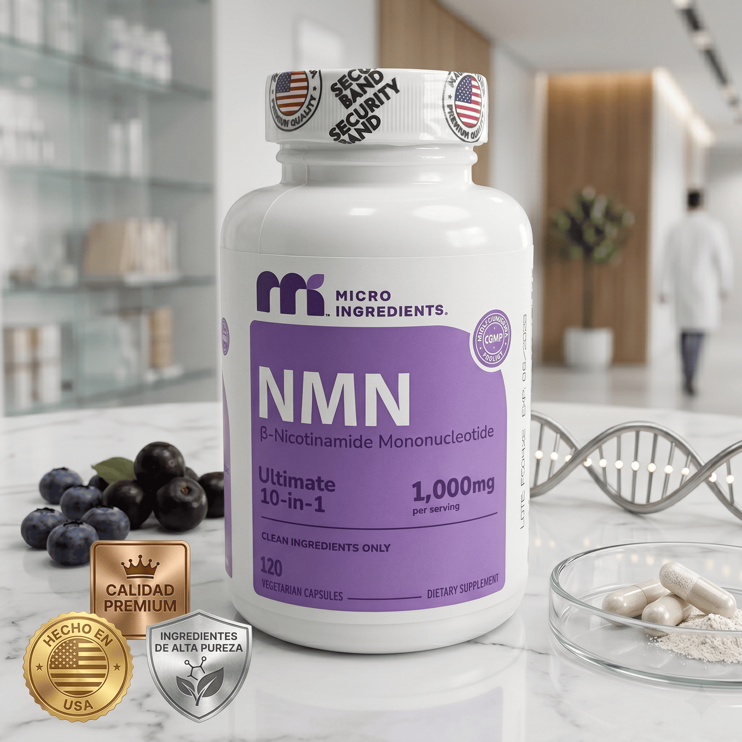 Microingredients® NMN Advanced (120 Cápsulas) | Renueva tus Células y Belleza