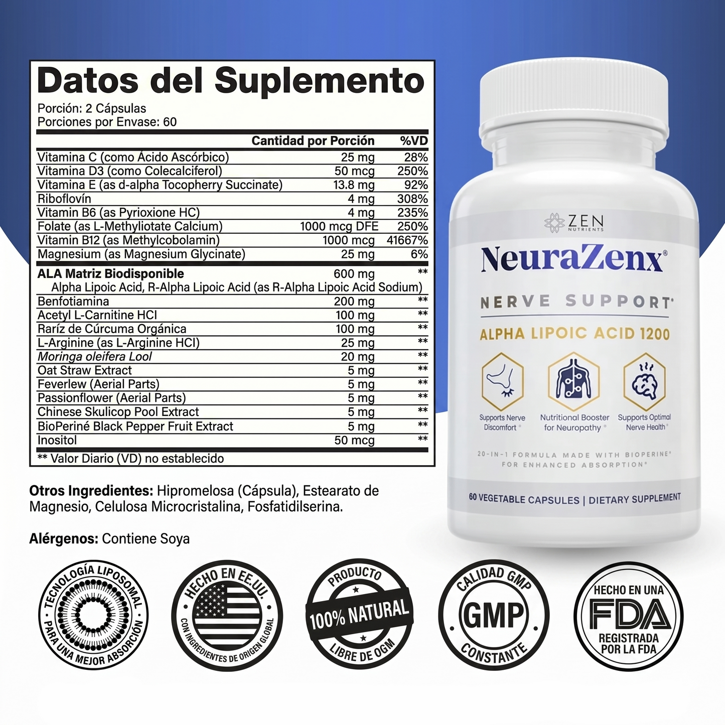 Zen Nutrients® NeuraZenx | Frena el Dolor y Recupera tu Movilidad