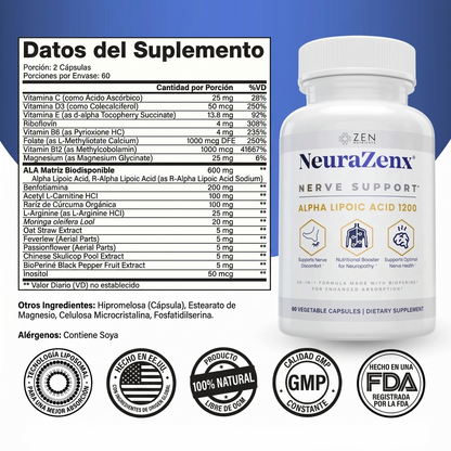 Zen Nutrients® NeuraZenx | Frena el Dolor y Recupera tu Movilidad