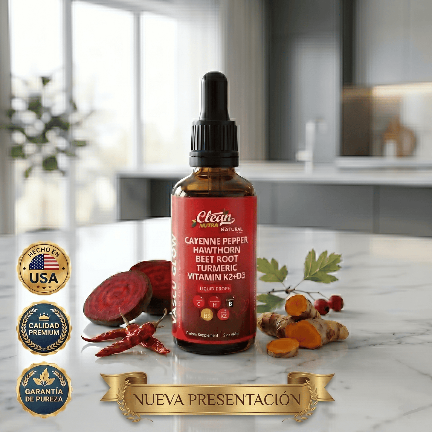 Clean Nutra® VascuGlow Berberina | Controla el Azúcar y Protege tu Corazón