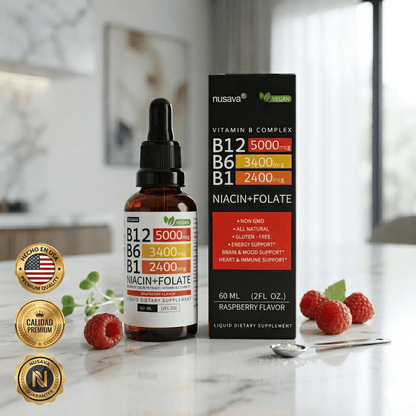 Nusava® Vitamina B Complex (B1, B6, B12, Niacina, Folato) | Frena el Dolor y la Debilidad