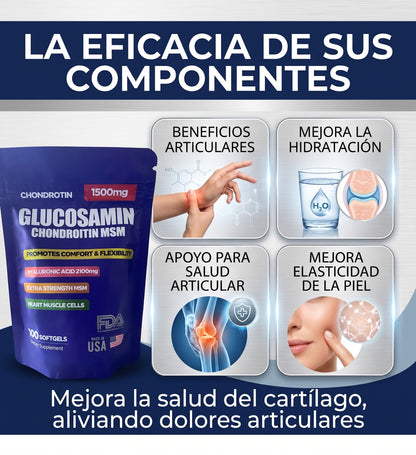 CHONDROTIN® Glucosamina Condroitina MSM (Pack 100 Softgels) | Apaga el Dolor y Reconstruye tu Cartílago