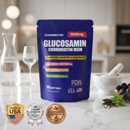 CHONDROTIN® Glucosamina Condroitina MSM (Pack 100 Softgels) | Apaga el Dolor y Reconstruye tu Cartílago