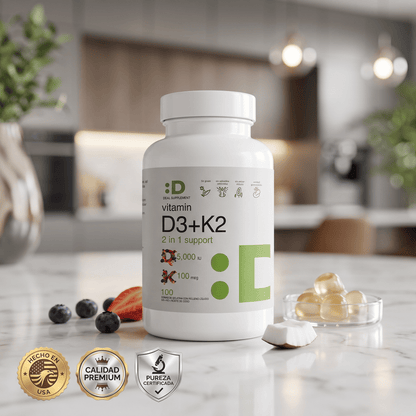 DEAL SUPPLEMENT® Vitamina D3+K2 (100 Softgels) | Frena el Dolor y Regenera tus Huesos