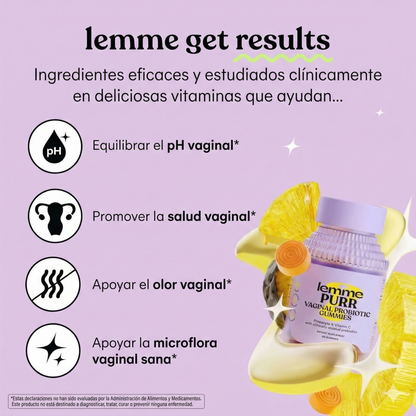 Lemme® PURR Probióticos para la Salud Íntima | Borra Malos Olores e Infecciones