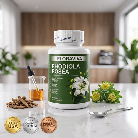 Floraviva® Rhodiola Rosea (60 Cáps) | Aumenta la energía y elimina el Cortisol