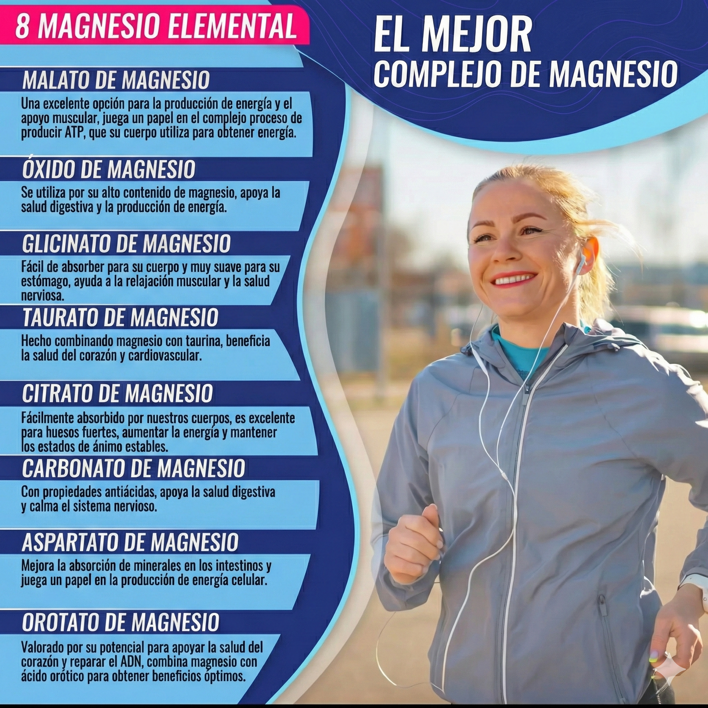 Toplux® Complejo de Magnesio 8 en 1 | El Soporte Integral para Nervios, Músculos y Corazón